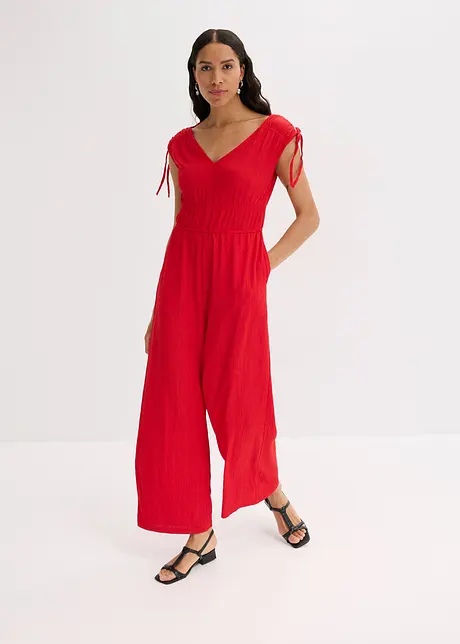 Jumpsuit i strukturert krepp, bonprix
