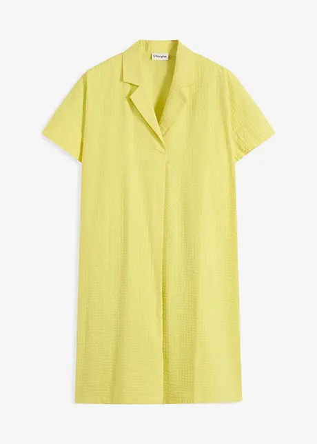 Kjole i bomull og vid modell med sydd fold, bonprix