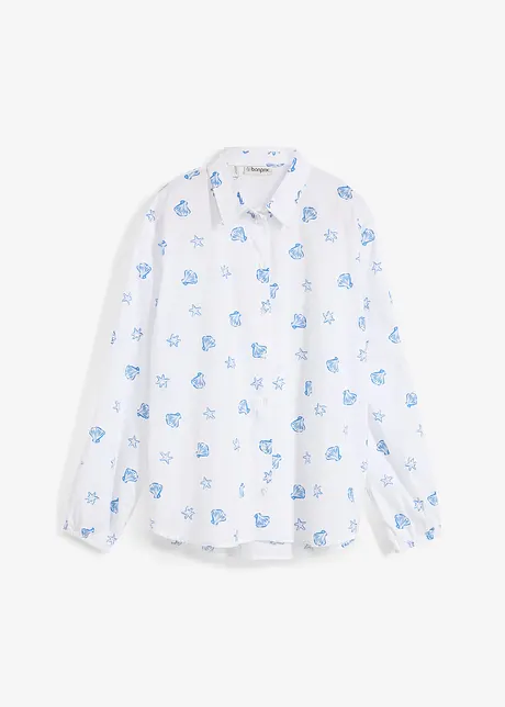 Oversized bluse av ren bomull, bonprix