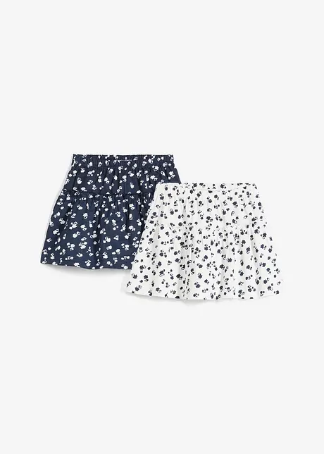 Jerseyskjørt i 100% økologisk bomull (2-pack), bonprix