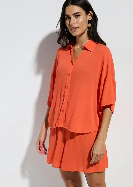 Kort strandbluse i lett viskose, bonprix