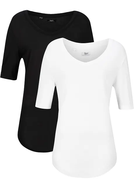 Lang topp i myk viskose (2-pack), bonprix
