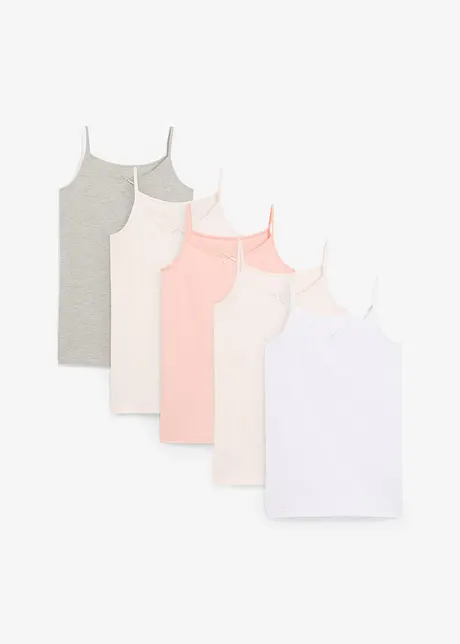 Singlet med myk bomull (5-pack), bonprix