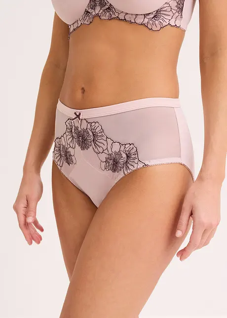 Truse med høy midje og delikat broderi, bonprix