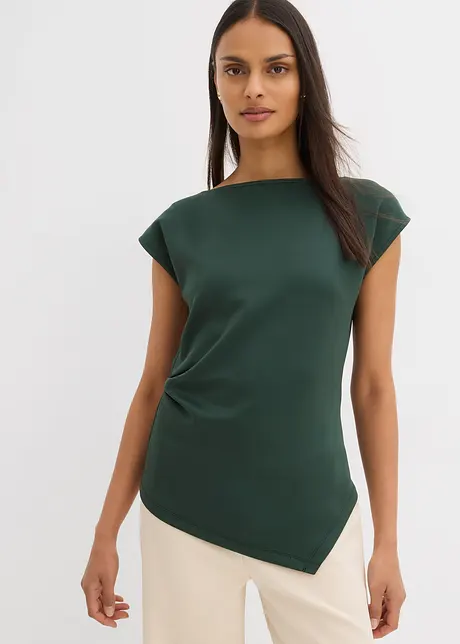 Asymmetrisk topp i behagelig scuba-materiale, bonprix