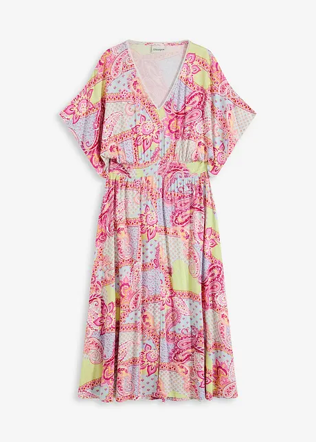 Jerseykjole med blonde av myk viskosemiks, bonprix