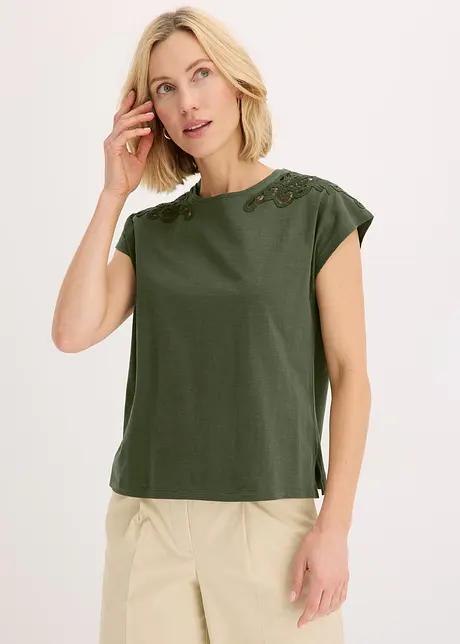 Topp med heklede blonder, bonprix