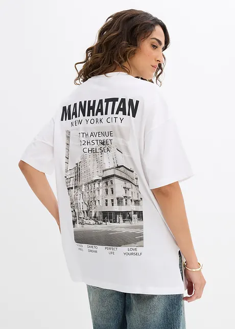 Oversized topp i 100% økologisk bomull, bonprix