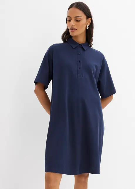 Kjole med krage i 100% bomull, bonprix