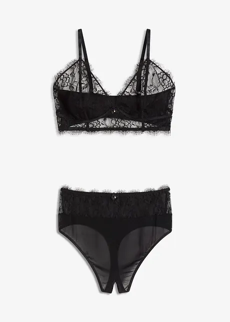 Bustier+stringtruse ouvert (2-delt sett), bonprix