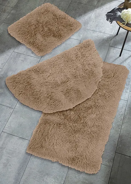 Badematte med memoryskum og syntetisk pels, bonprix