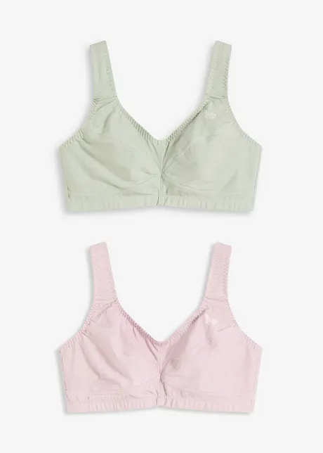 BH uten bøyle med økologisk bomull (2-pack), bonprix
