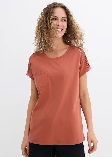 Ledig topp med blonder, bonprix