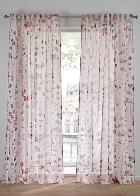 Gardin med blomsterprint (1-pack), bonprix