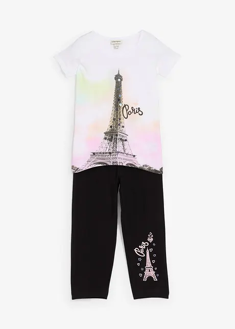 Topp og 3/4-lang leggings i 100% økologisk bomull (2-delt sett), bonprix