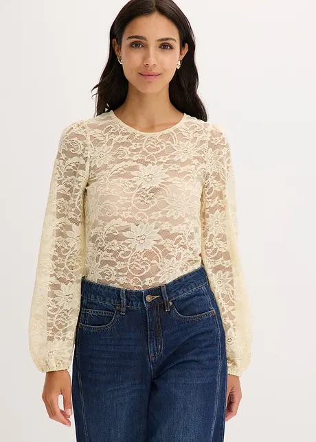 Kort topp av elastisk blonde, bonprix