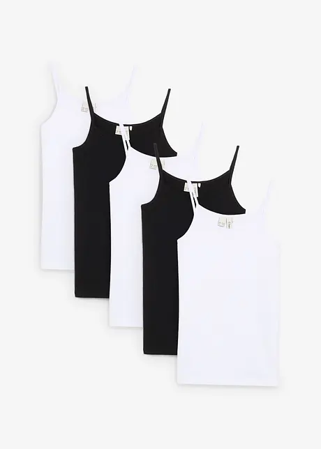 Topp med myk økologisk bomull (5-pack), bonprix