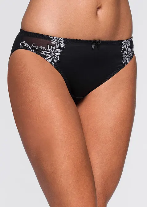 Truse med nydelig broderi (2-pack), bonprix