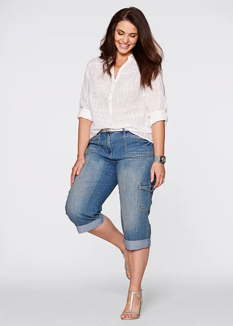 Cargo-jeans, Mid Waist, stretch, bonprix