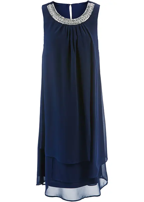 Chiffonkjole med strasspynt, bonprix