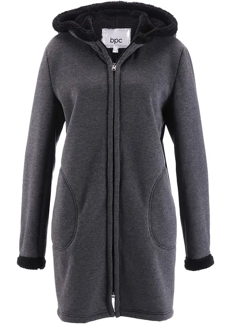 Sweatjakke med hette og teddypels, bonprix