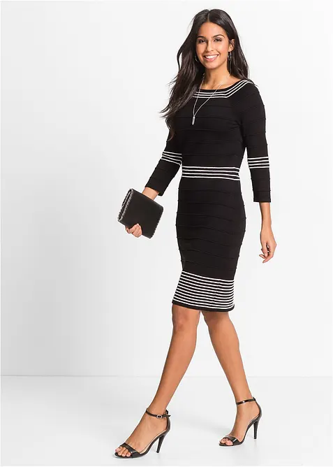 Strikkekjole i myk viskosemiks, bonprix