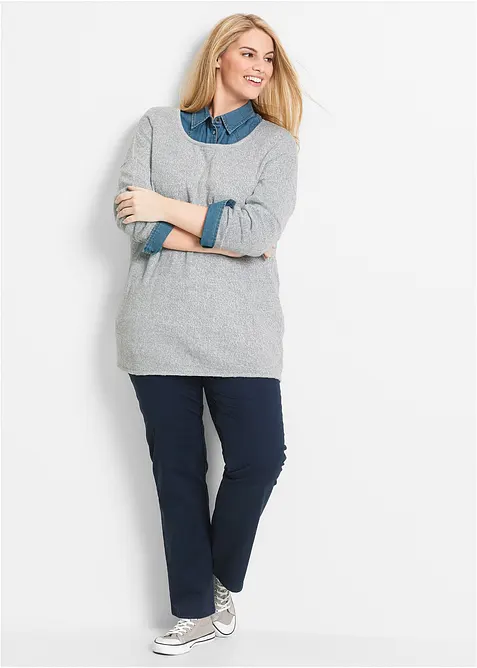 Treggings i twill i elastisk bomullsmiks, bonprix