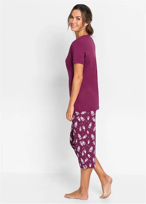 Capri-pyjamas med korte ermer, bonprix
