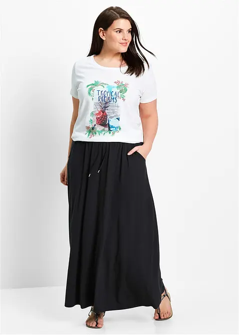 Jerseyskj&oslash;rt i viskosemiks, bonprix