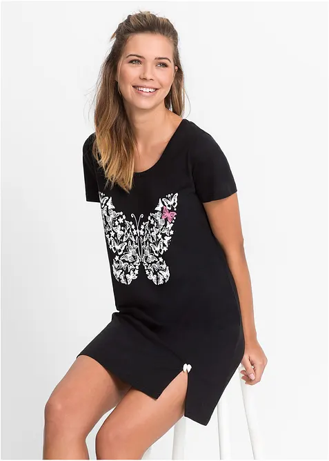 Kort nattkjole i &oslash;kologisk bomull, bonprix