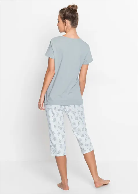 Capri-pyjamas med korte ermer, bonprix