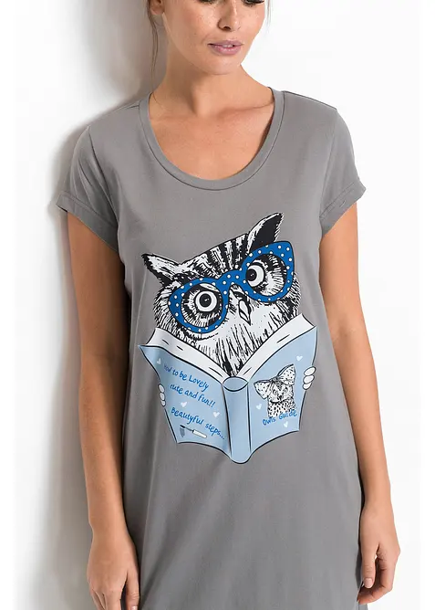 Kort nattkjole i 100% økologisk bomull, bonprix