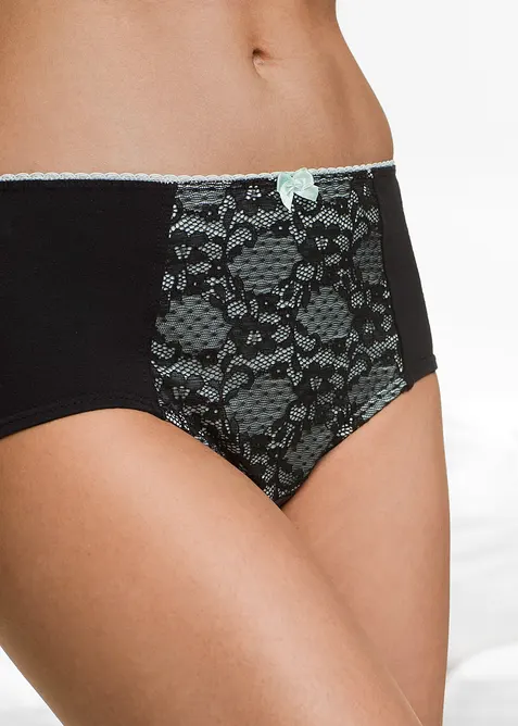 Høy truse med økologisk bomull (4-pack), bonprix