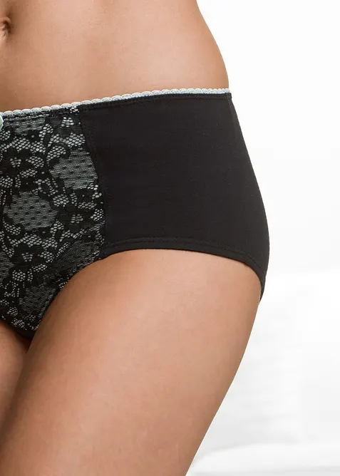 Høy truse med økologisk bomull (4-pack), bonprix