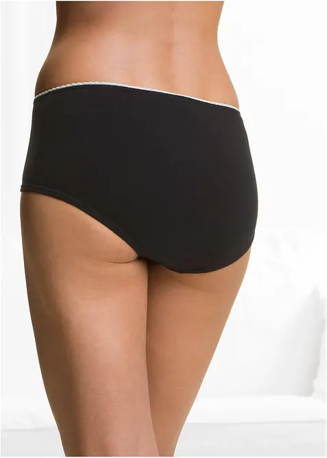 Høy truse med økologisk bomull (4-pack), bonprix