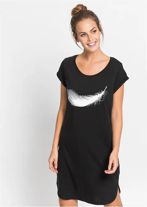 Kort nattkjole i 100% økologisk bomull, bonprix