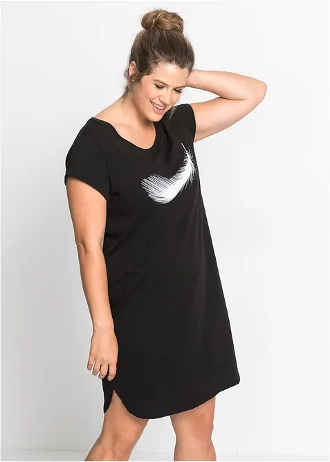 Kort nattkjole i 100% økologisk bomull, bonprix