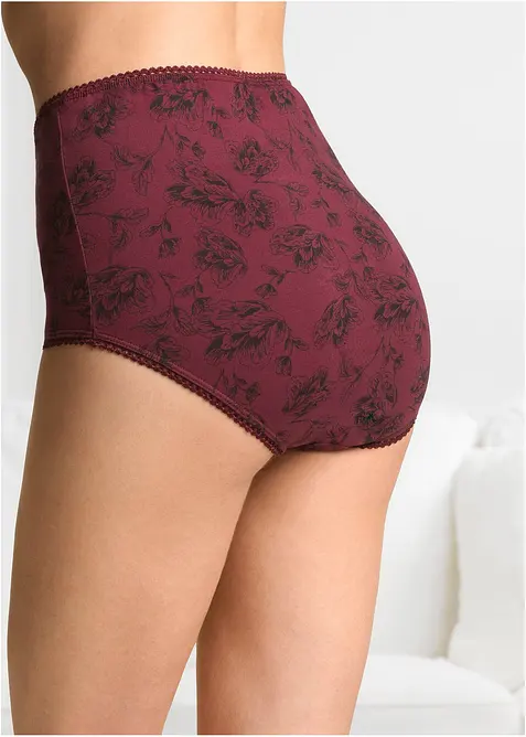 Høy truse med økologisk bomull (4-pack), bonprix