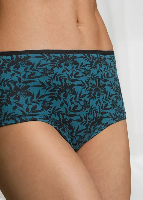 Høy truse med økologisk bomull (4-pack), bonprix