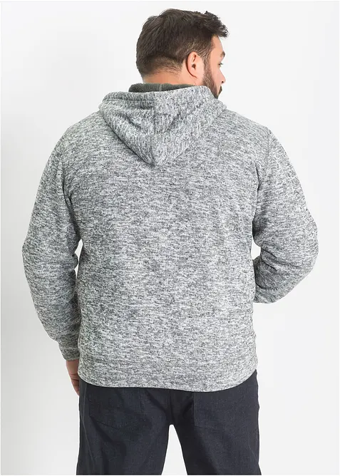 Sweatjakke med hette og teddyfôr, bonprix