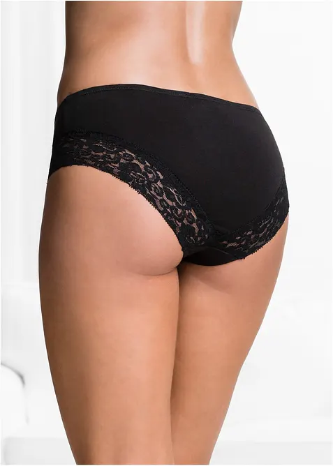 Panty med blonder (4-pack), bonprix