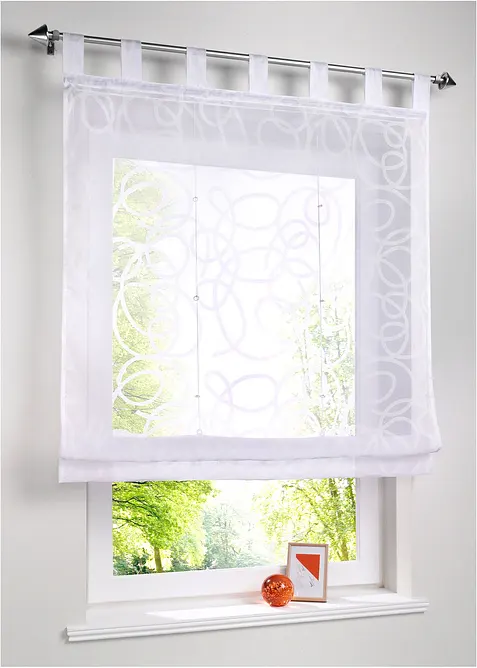 Transparent liftgardin med print, med resirkulert polyester, bonprix