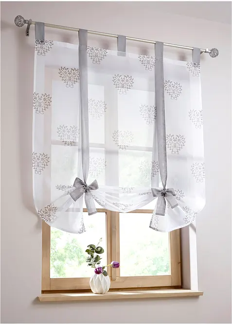 Roll-up gardin med hjerte-trykk og resirkulert polyester, bonprix