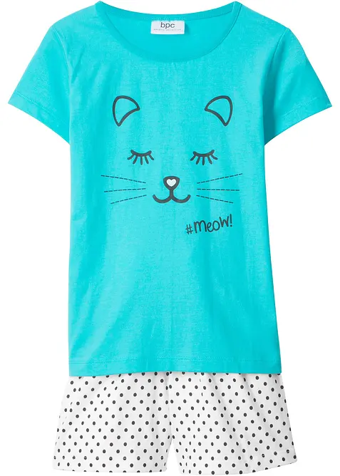 Kort pyjamas i 100% økologisk bomull (2-delt sett), bonprix