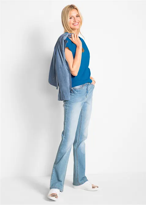 Topp med rund hals (5-pack), bonprix