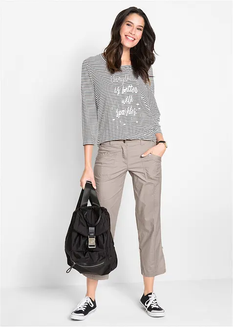 Cargo-bukse med stretch - 3/4 lang, bonprix