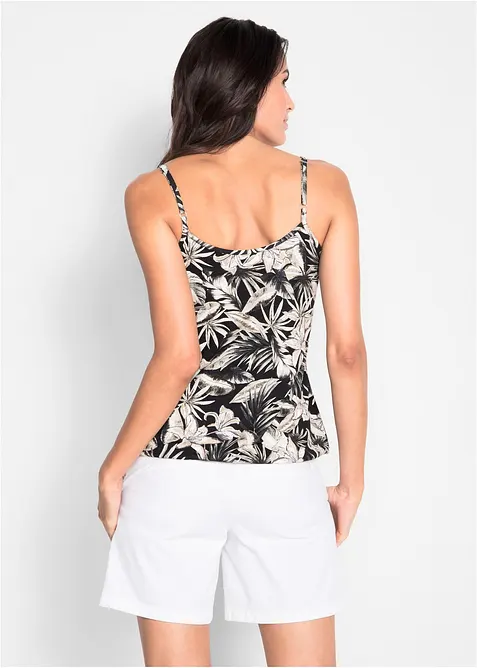 Topp i myk viskosemiks med spagettistropper, bonprix