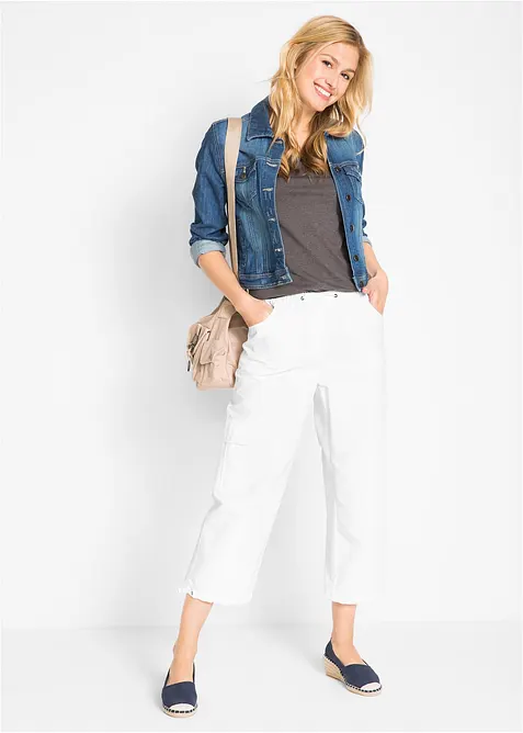 Bukse med helelastisk linning, 7/8-lang (2-pack), bonprix