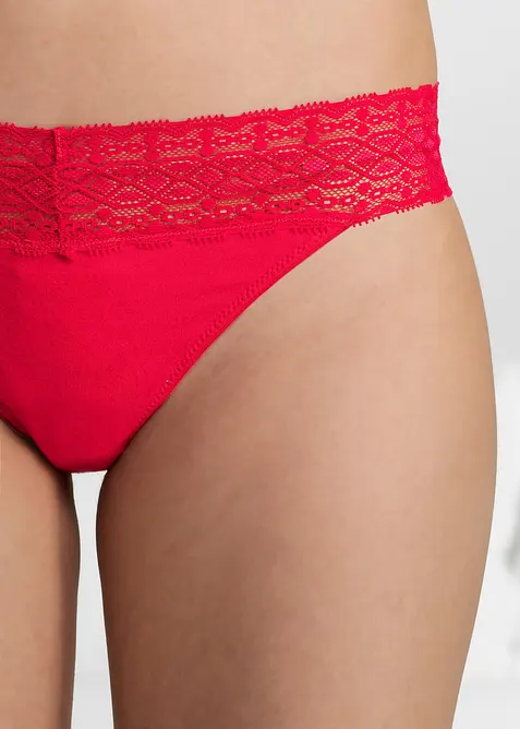 Stringtruse med blonder (5-pack), bonprix