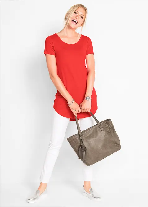 Lang topp i myk viskose, bonprix